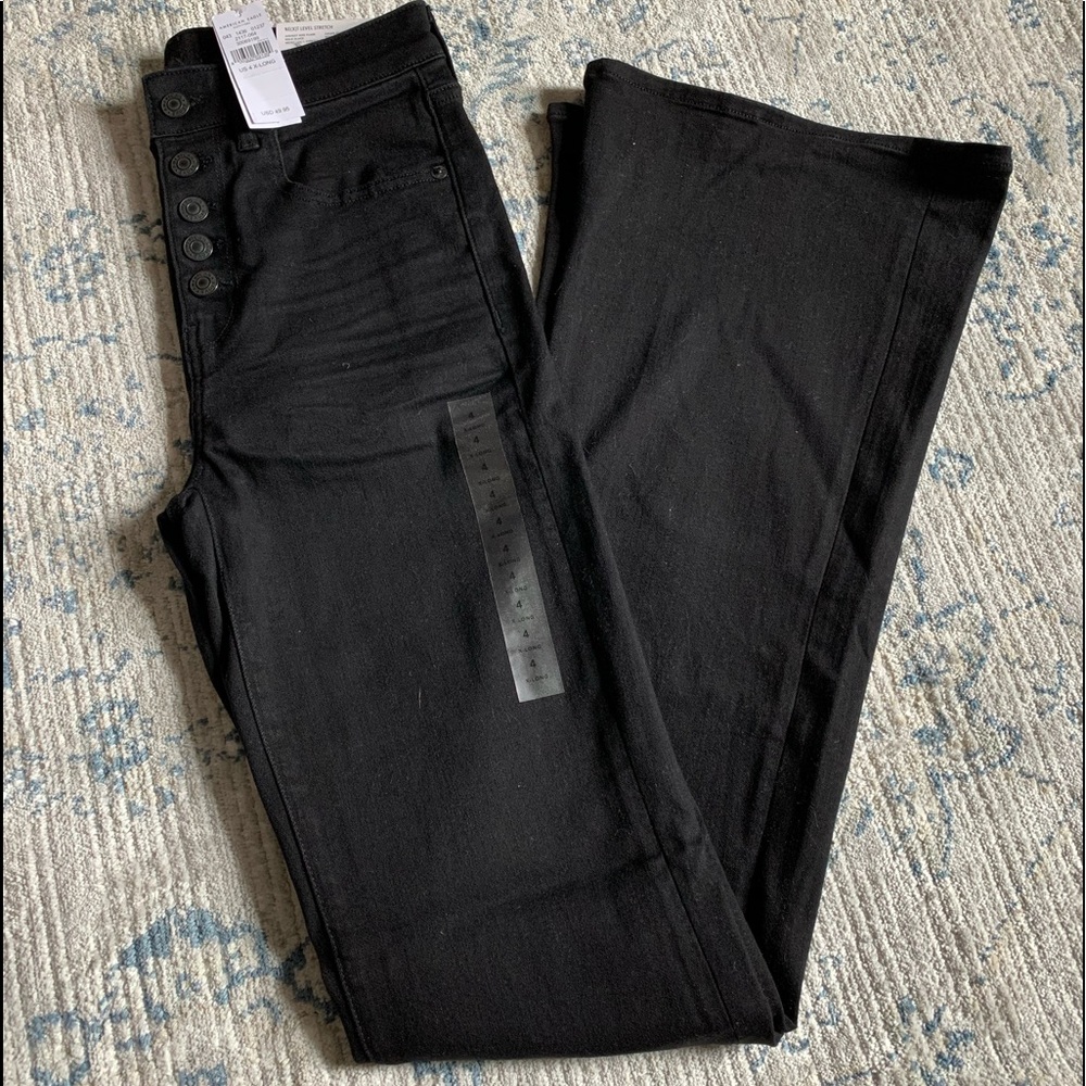 Black high waisted flare jeans american eagle